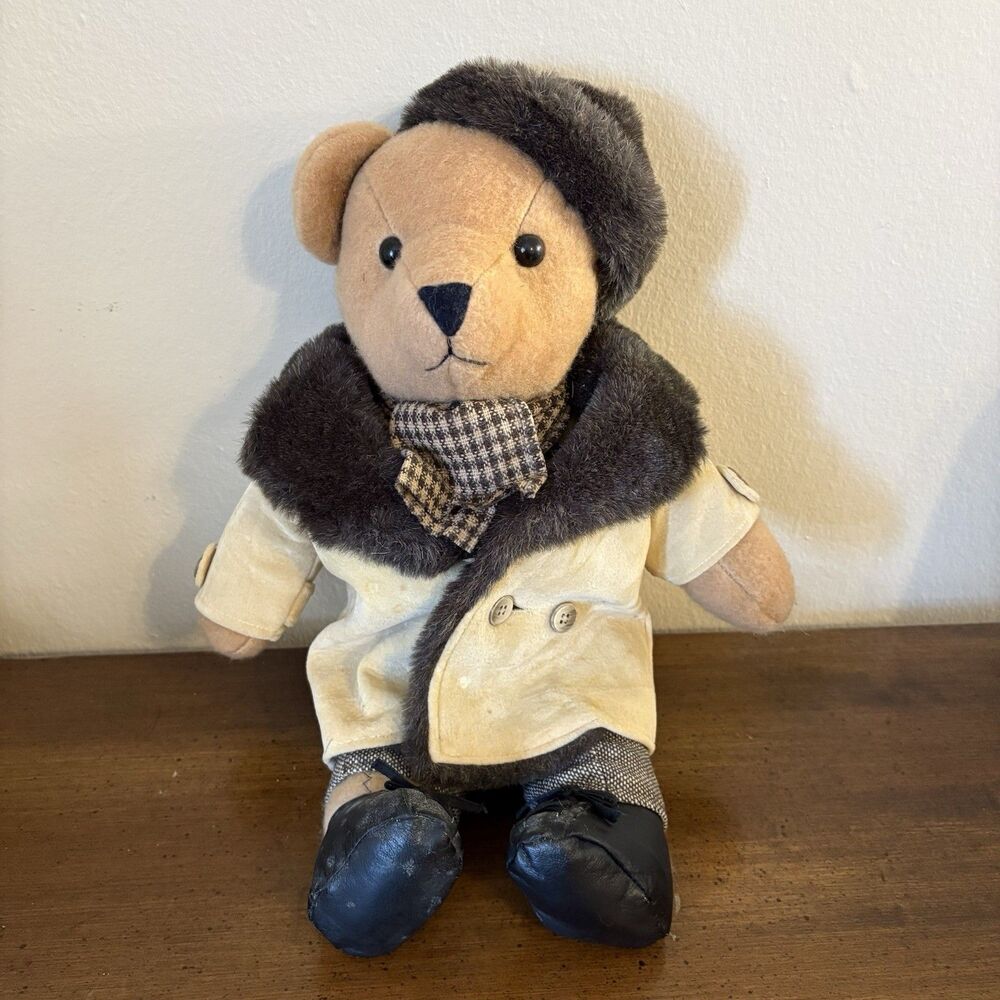 1985 Windsor Toys Love Land Teddy Bear Stylish Vtg Collectible Coat Hat Plush